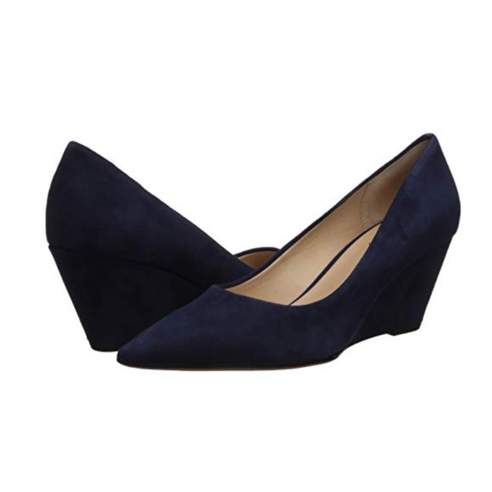 Franco Sarto Women's Alicia Pump, Blue Suede, 11 M US